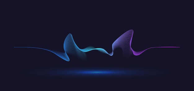 Free vector abstract motion wave line. gradient line background vector design.