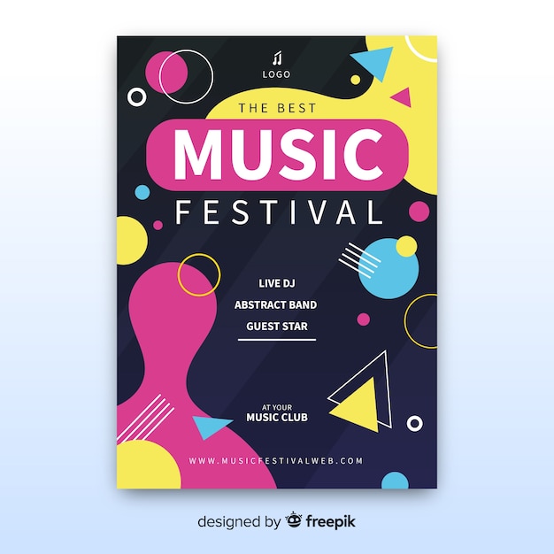 Abstract music festival poster template