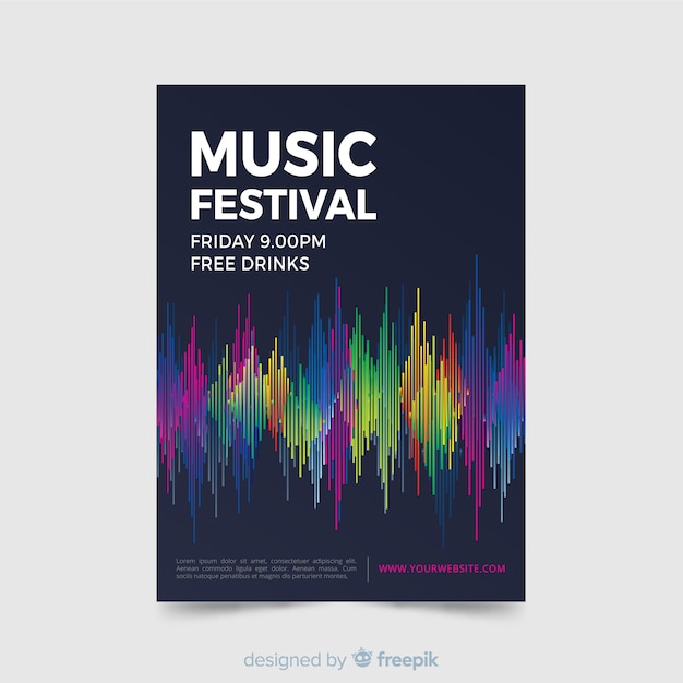 Free Vector abstract music festival poster template