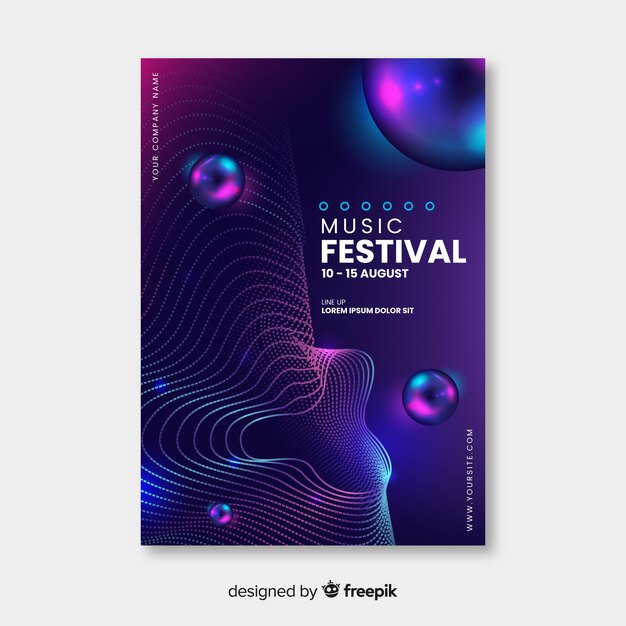 Abstract music festival poster template