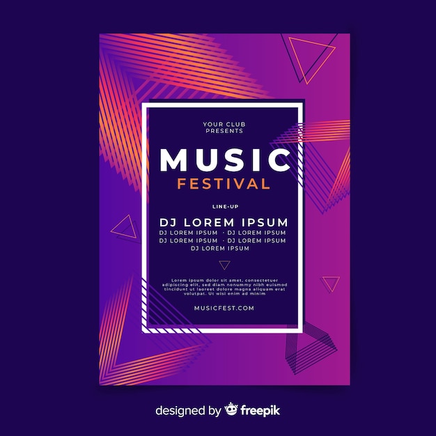 Free Vector abstract music festival poster