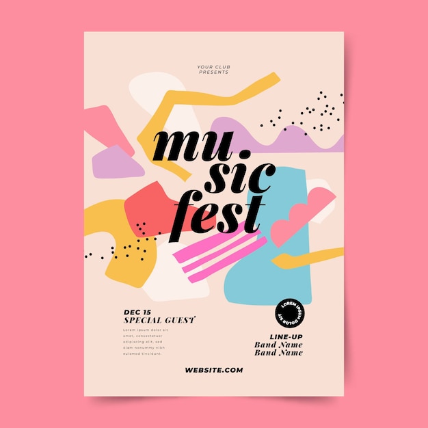 Abstract music festival print template