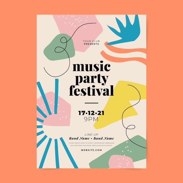 Abstract music festival print template