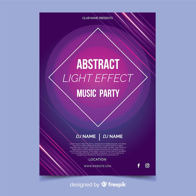 Free Vector abstract music poster template