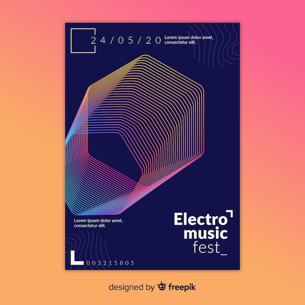 Abstract music poster template