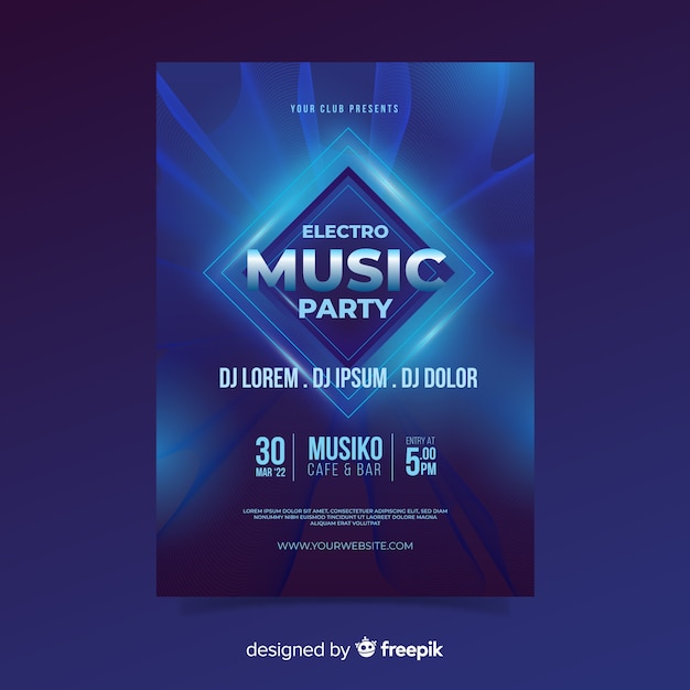 Abstract music poster template