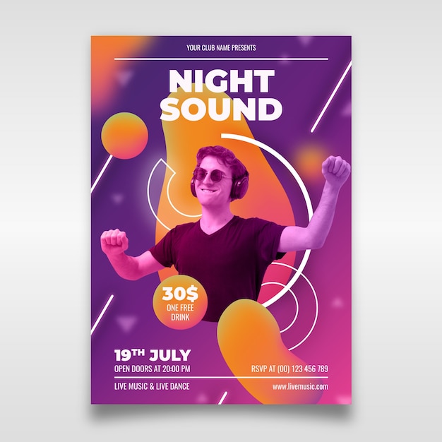 Abstract music poster template