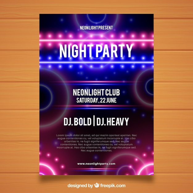 Abstract neon party poster