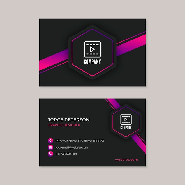 Abstract neumorph business card template