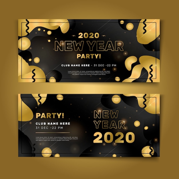 Abstract new year 2020 party banners