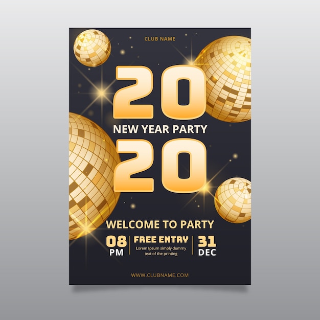 Abstract new year 2020 party poster template