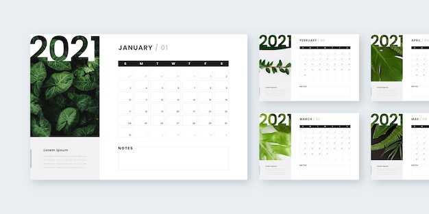 Abstract new year 2021 calendar