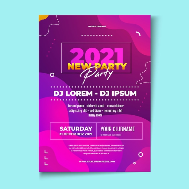 Abstract new year 2021 party flyer template