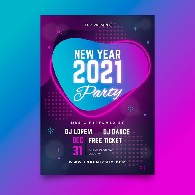 Abstract new year 2021 party poster template