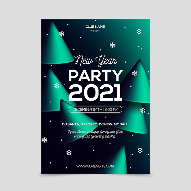 Free Vector abstract new year 2021 party poster template