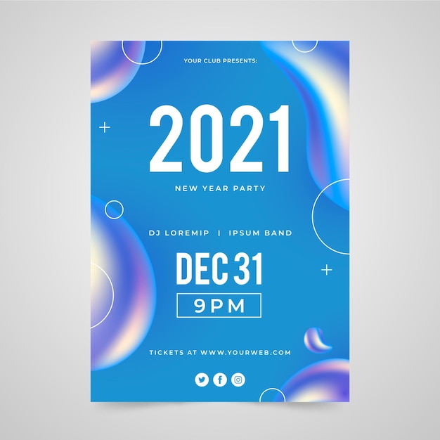 Abstract new year 2021 party poster template