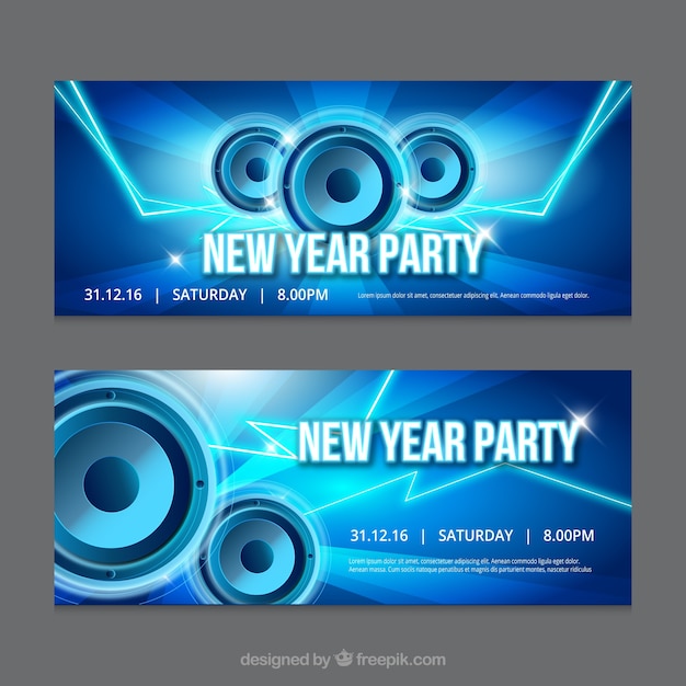 Abstract new year party banners