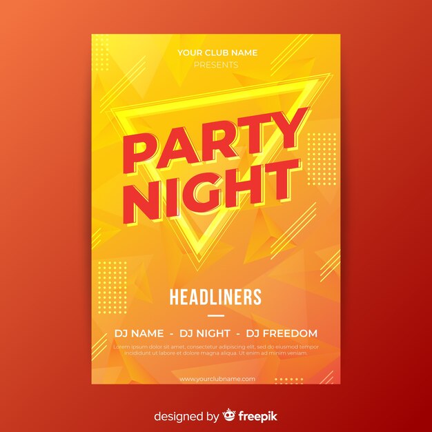 Abstract night party poster template