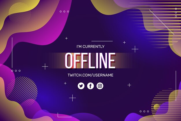 Abstract offline twitch banner design