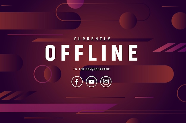 Free vector abstract offline twitch banner template