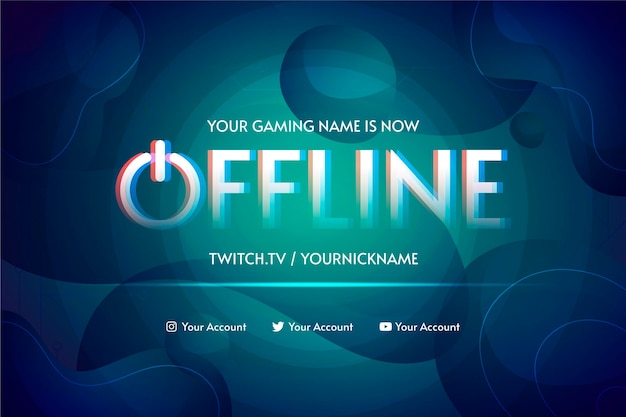 Free Vector abstract offline twitch banner template