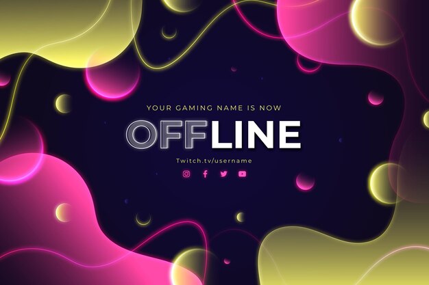 Abstract offline twitch banner template