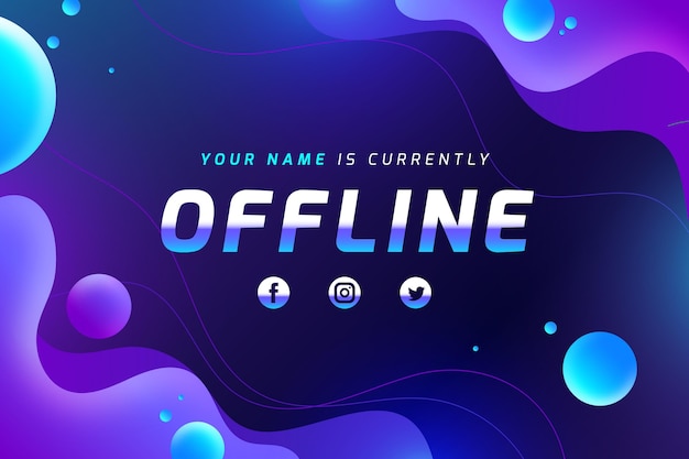 Free Vector abstract offline twitch banner template