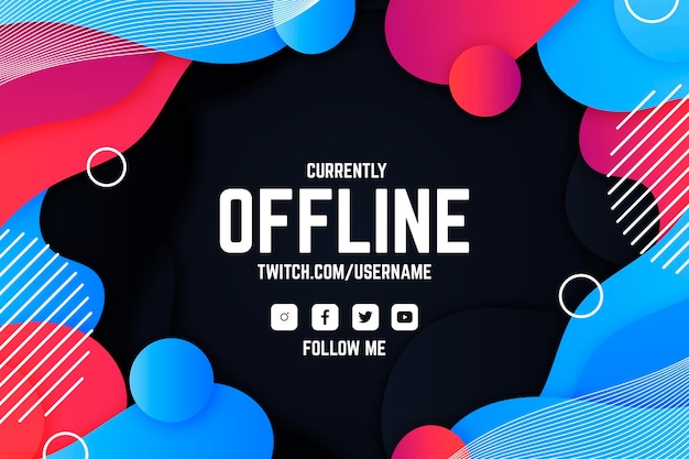 Free Vector abstract offline twitch banner