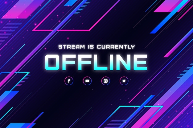 Free vector abstract offline twitch banner