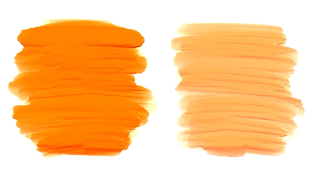 Abstract orange brush strokes set