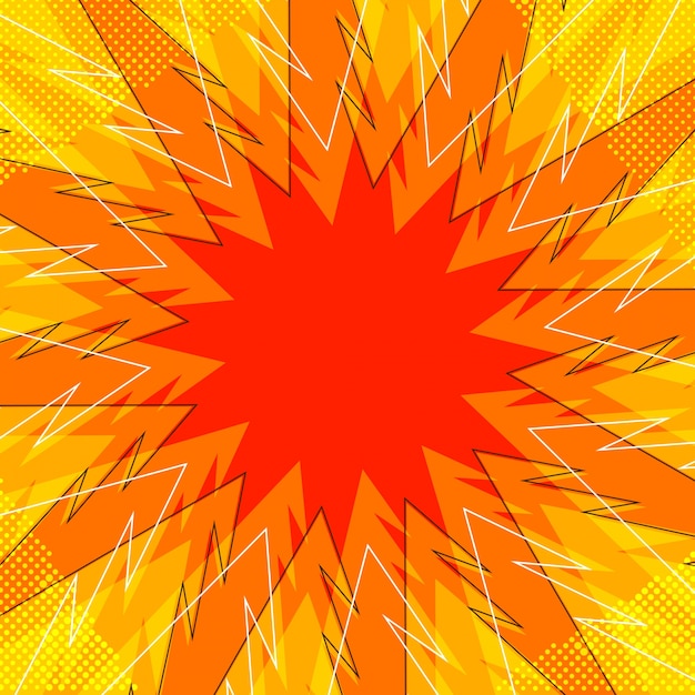 Abstract orange comic book background