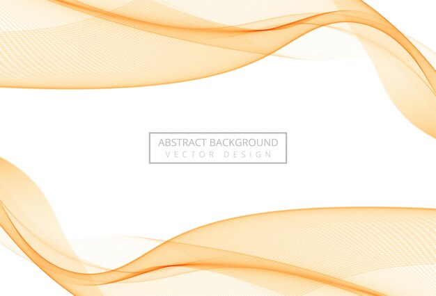 Abstract orange stylish soft wave on white background