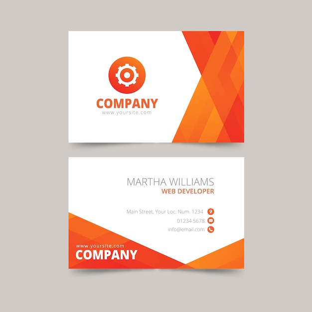 Abstract orange visiting card template