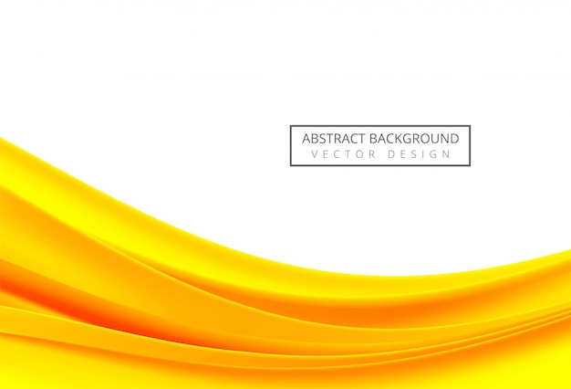 Abstract orange and yellow flowing wave on white background