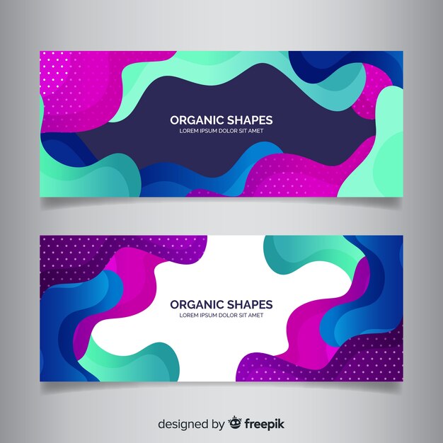 Abstract organic shapes banners