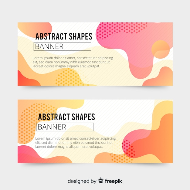 Abstract organic shapes banners