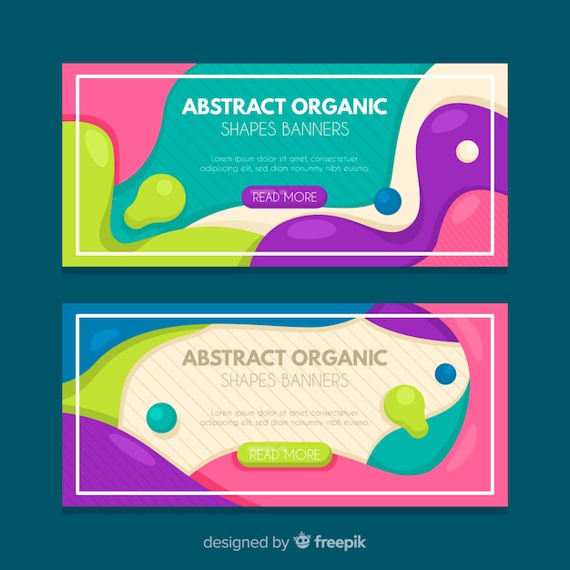 Abstract organic shapes banners