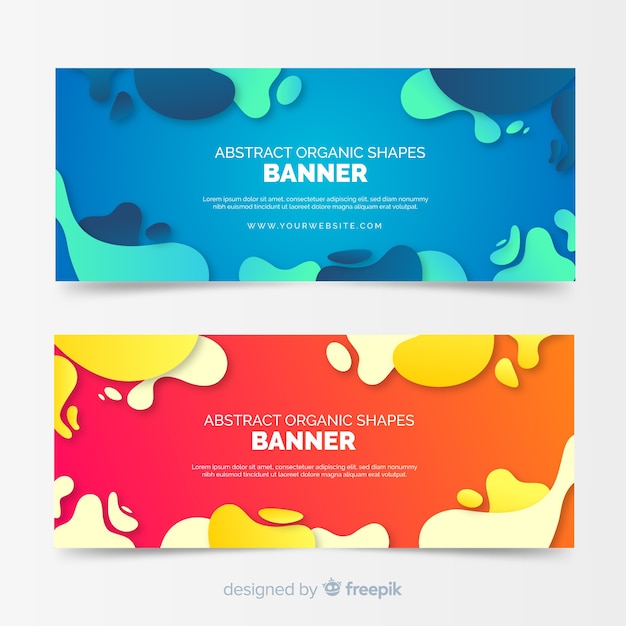 Abstract organic shapes banners