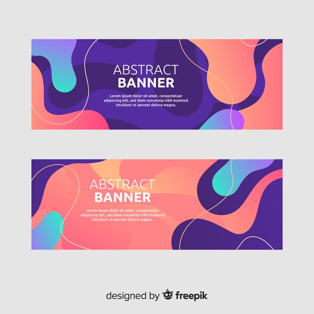 Abstract organic shapes banners