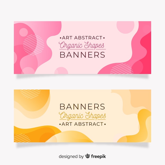 Abstract organic shapes banners