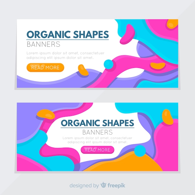 Abstract organic shapes banners