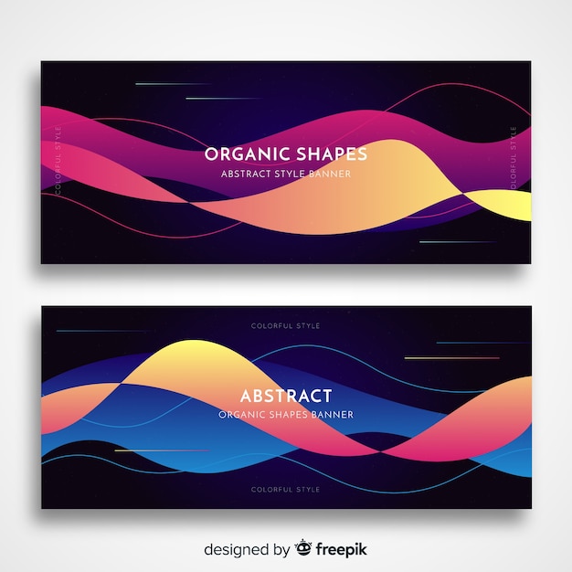 Abstract organic shapes banners