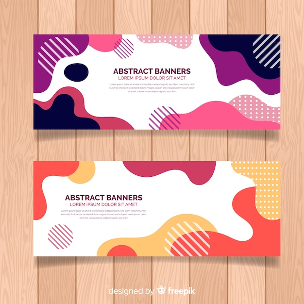 Abstract organic shapes banners