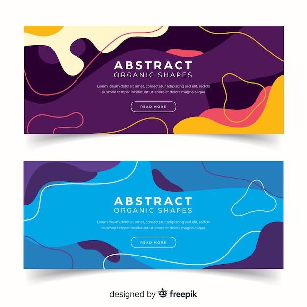 Abstract organic shapes banners