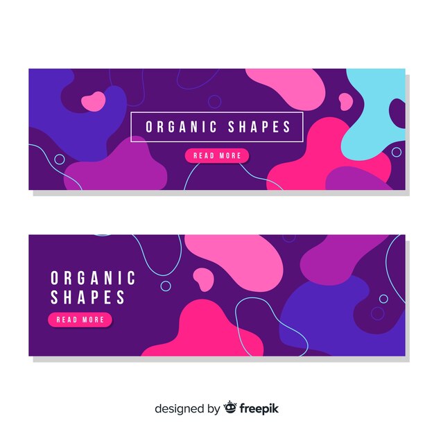 Abstract organic shapes banners