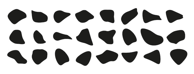 Free vector abstract organic shapes organic black random shaped blobs simple liquid amorphous splodge vector collection