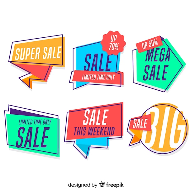 Abstract origami sale banners