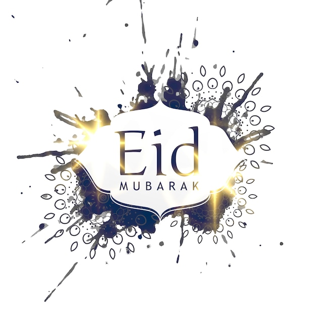 Free Vector abstract paint splash design for eid mubarak