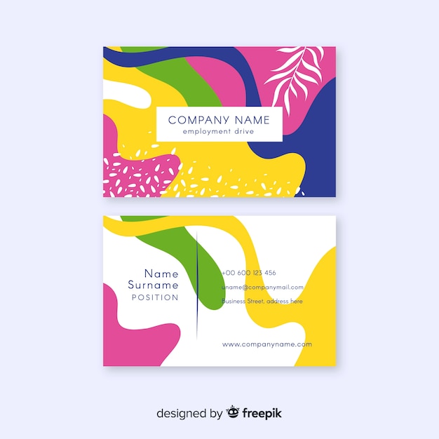 Abstract painted business card template