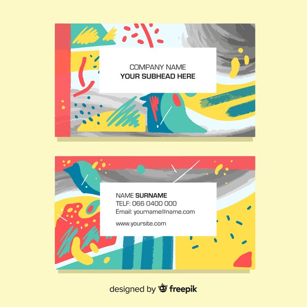 Abstract painted business card template